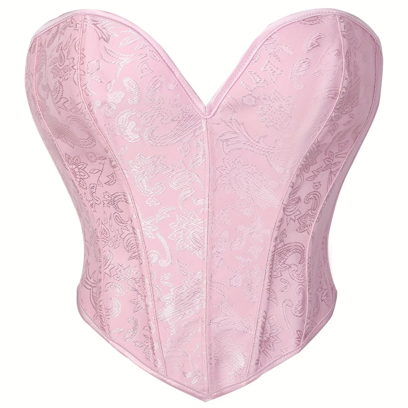 Strapless Bra Backless - Rosa Korsett im Gotischen Viktorianischen Stil