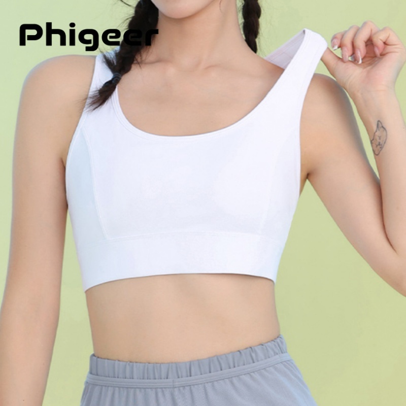 Sports Bra High Impact - PHIGEER Damen-Sport-BHs mit hoher Wirkung, Sommer-Rücken-Mesh,